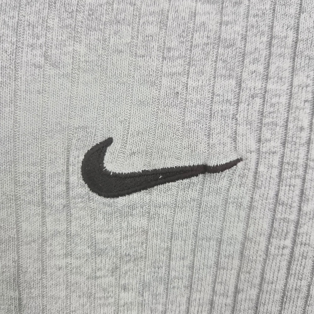 Vintage Nike Ribbed Polo Shirt Mens Large Gray Cotton Short Sleeve Made in USA - Picture 3 of 7